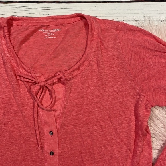 Majestic Filatures Linen Pink Tie Lightweight Snap Cardigan - Picture 7 of 8